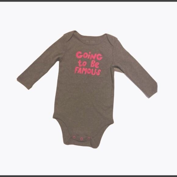 Okie Dokie Gray Baby Graphic One Piece Size 9M NWT - Picture 1 of 6